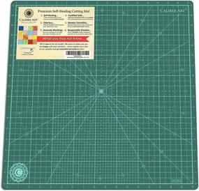 img 4 attached to 🔪 Premium Calibre Art Self Healing Rotating Cutting Mat - Ideal for Quilting & Art Projects - 18x18 Size with 17" Grid