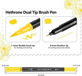 img 3 attached to Hethrone Dual Markers Brush Pen - Маркеры для взрослых раскрасок (Желтые)