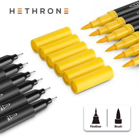 img 1 attached to Hethrone Dual Markers Brush Pen - Маркеры для взрослых раскрасок (Желтые)