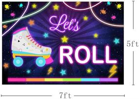 img 1 attached to 📸 Magnificent MEHOFOTO Neon Roller Skating Girls Birthday Photo Studio Background: Vibrant Rainbow Glow Party Decorations Banner Backdrops for Photography - 7x5ft