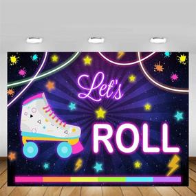 img 3 attached to 📸 Magnificent MEHOFOTO Neon Roller Skating Girls Birthday Photo Studio Background: Vibrant Rainbow Glow Party Decorations Banner Backdrops for Photography - 7x5ft