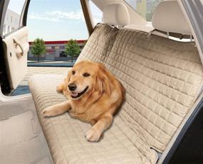 img 4 attached to 🚗 Elegant Comfort Quilted Design Premium Car Seat Protector Cover (Entire Rear Seat) - 100% Waterproof - Ideal for Pets - Non-Slip Ties to Prevent Slippage