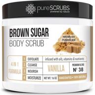 🍯 purescrubs premium organic brown sugar vanilla face & body scrub set - large 16oz, infused with organic essential oils & nutrients | including wooden spoon, loofah & mini exfoliating bar soap logo