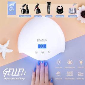 img 2 attached to 💅 Gellen Gel Nail Polish Kit with UV Light Nail Dryer: 6 Summer Colors, No Wipe Top Coat, Nail Art Decorations & Manicure Tools - All-In-One Manicure Kit