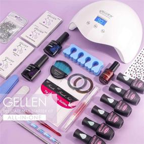 img 3 attached to 💅 Gellen Gel Nail Polish Kit with UV Light Nail Dryer: 6 Summer Colors, No Wipe Top Coat, Nail Art Decorations & Manicure Tools - All-In-One Manicure Kit
