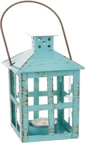 img 3 attached to Charming Vintage Blue Distressed Lantern: Ideal Wedding Centerpiece and Home Décor by Kate Aspen