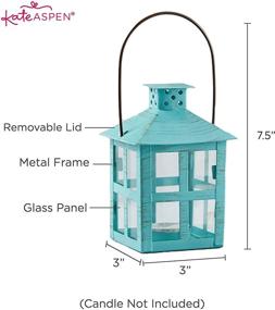 img 1 attached to Charming Vintage Blue Distressed Lantern: Ideal Wedding Centerpiece and Home Décor by Kate Aspen