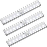 🔦 oxyled motion sensor closet lights,set of 3 - cordless under cabinet lighting, wireless stick-on battery operated 10 led night light with motion sensor, perfectly safe for cabinet wardrobe stairs logo