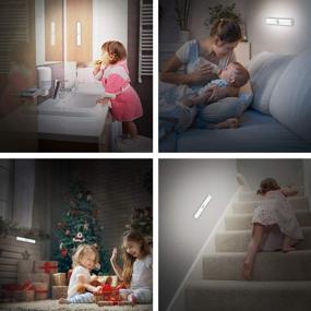 img 2 attached to 🔦 OxyLED Motion Sensor Closet Lights,Set of 3 - Cordless Under Cabinet Lighting, Wireless Stick-on Battery Operated 10 LED Night Light with Motion Sensor, Perfectly Safe for Cabinet Wardrobe Stairs