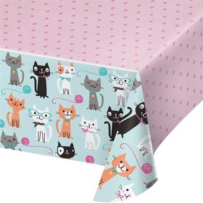 img 3 attached to Cute Cats Plastic Tablecover - Fun and Functional Party Decor