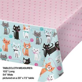 img 1 attached to Cute Cats Plastic Tablecover - Fun and Functional Party Decor