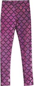 img 4 attached to 🧜 City Threads Girls Leggings: Sparkling Metallic Mermaid Print – Vibrant, Shiny, Ankle Length – USA Made for Fun & Style