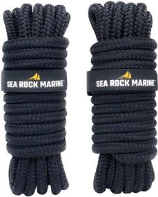 img 4 attached to 🚤 Sea Rock Marine Double Braided Nylon Dock Lines with Eyelet & Dock Line Ties, 15', 25', or 30' – Boat Dock Lines, Marine Rope, Accessories