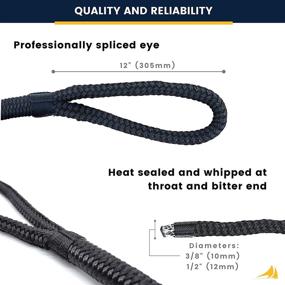 img 2 attached to 🚤 Sea Rock Marine Double Braided Nylon Dock Lines with Eyelet & Dock Line Ties, 15', 25', or 30' – Boat Dock Lines, Marine Rope, Accessories