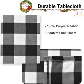 img 1 attached to Hiasan Gingham Tablecloth: 60x120 Inch - Stain Resistant, Spillproof & Washable - Perfect for Outdoor Picnics, Kitchen & Holiday Dinners - Black and White Checkered