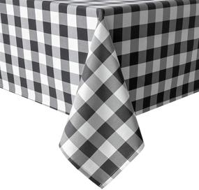 img 4 attached to Hiasan Gingham Tablecloth: 60x120 Inch - Stain Resistant, Spillproof & Washable - Perfect for Outdoor Picnics, Kitchen & Holiday Dinners - Black and White Checkered