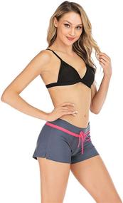 img 2 attached to 🩱 Stylish Women's Swim Shorts: Waistband Swimsuit Bottoms with Side Split, Panty Liner Included
