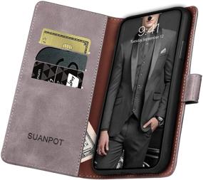 img 1 attached to Slim Leather Wallet Case for Samsung Galaxy A52 4G & 5G - RFID Credit Card Holder, Flip Folio Book Style, Shockproof Phone Cover for Men and Women - Samsung A52 Case Wallet (Gray)