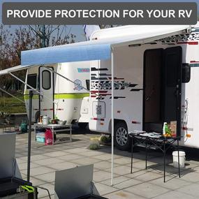 img 1 attached to 🏕️ RV Awning Fabric Replacement Waterproof Vinyl Shade - Universal Fit, UV Sun Blocker - 16' (Fabric 15'2")