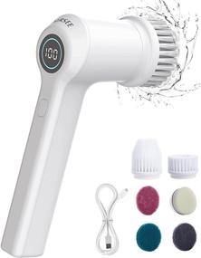 img 4 attached to 🧽 AIRSEE Electric Spin Scrubber: Cordless Power Spinning Brush for Bathroom Cleaning with 6 Replaceable Brush Heads