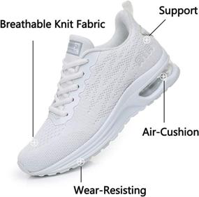 img 1 attached to RUMPRA Women's Lightweight Air Cushion Sneakers: Fashionable, Breathable Athletic Shoes for Walking, Running, and Gym Workouts