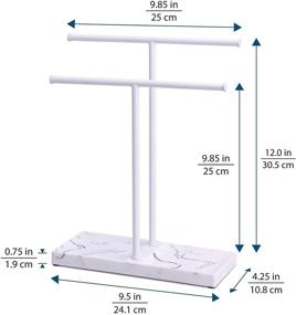 img 3 attached to Free Standing Hand Towel Holder for Bathroom, LKKL Fingertip Towel Rack Stand with Multi-Purpose Base for Kitchen, Vanity, Countertop, Double-T Towel Holder with Soap Tray