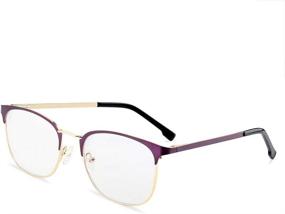 img 3 attached to 👓 Gudzws Stylish Anti-Blue Light Reading Glasses: Trendy Eyewear TR Frames with Metal Half Frame, Spring Hinges, and Durable Eye Protection - Women's Purple +2.50 Readers