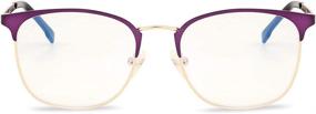 img 2 attached to 👓 Gudzws Stylish Anti-Blue Light Reading Glasses: Trendy Eyewear TR Frames with Metal Half Frame, Spring Hinges, and Durable Eye Protection - Women's Purple +2.50 Readers