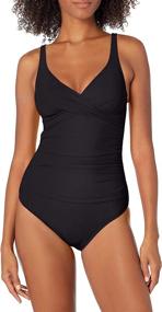 img 3 attached to 👙 Flaunt Your Style with the Profile by Gottex Women's Surplice Bust V-Neck One Piece Swimsuit