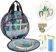 nuberlic 13-in-1 embroidery bag: complete cross stitch kit with hoop, needles, cloth, scissors, and more! logo