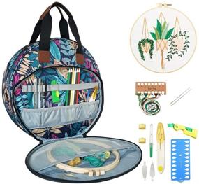 img 4 attached to Nuberlic 13-in-1 Embroidery Bag: Complete Cross Stitch Kit with Hoop, Needles, Cloth, Scissors, and More!