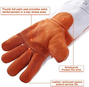 img 1 attached to 🔥 FOOWOO Fireplace Handling Gloves: Reliable Heat Resistance in Orange Grey