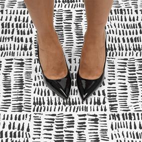 img 2 attached to 🔲 Elegant and Convenient: FloorPops FP2945 Noleby Peel & Stick Floor Tile in Black, 10