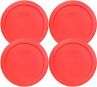 🍲 pyrex 7201-pc round red 6.5" 4 cup lid for glass bowl 4 pack: durable and practical kitchen accessory logo