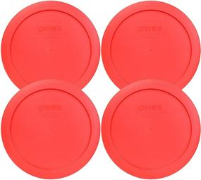 img 3 attached to 🍲 Pyrex 7201-PC Round Red 6.5" 4 Cup Lid for Glass Bowl 4 Pack: Durable and Practical Kitchen Accessory