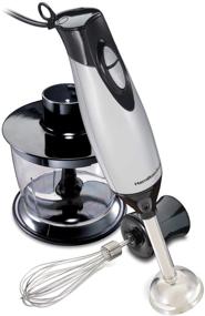 img 4 attached to 🔪 Hamilton Beach 59765 Immersion Hand Blender: Blending Wand, Whisk, Chopping Bowl – Silver and Stainless Steel 3-Piece Set