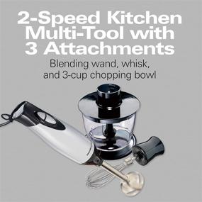 img 2 attached to 🔪 Hamilton Beach 59765 Immersion Hand Blender: Blending Wand, Whisk, Chopping Bowl – Silver and Stainless Steel 3-Piece Set