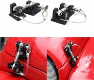 drizzle hood latches hood lock 2pcs aluminum catch locking kit 2007-2017 compatible with jeep wrangler jk jku jl (black) logo