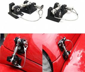 img 4 attached to Drizzle Hood Latches Hood Lock 2Pcs Aluminum Catch Locking Kit 2007-2017 Compatible With Jeep Wrangler JK JKU JL (Black)