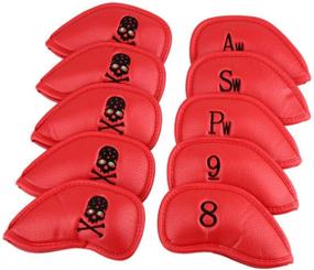 img 4 attached to ⛳ Sword & Shield: 10-Piece Golf Skull Thick Synthetic Leather Iron Head Covers - Universal Fit for Titleist, Callaway, Ping, Taylormade, Cobra, Nike, and More