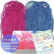 👶 centali 7mm gender reveal beads - pack of 50 necklaces in blue and pink (25 each) – perfect party favors for baby shower or gender reveal events logo