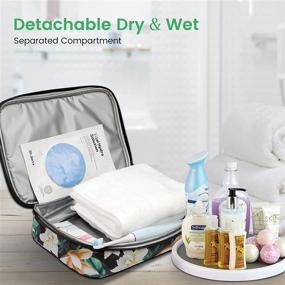 img 2 attached to Floral Toiletry Bag for Women - Large Travel Hanging Organizer with 2-in-1 Water-resistant Design, Hanging Hook, and Full-sized Cosmetic Storage Container