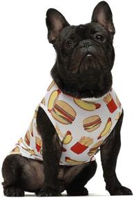 img 2 attached to 🍔 Fitwarm 2-Pack Dog Shirt Set: Hamburger & Lemon Design, Pet Clothes for Puppies, Doggies, and Cats, Breathable Tee Top