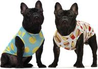 🍔 fitwarm 2-pack dog shirt set: hamburger & lemon design, pet clothes for puppies, doggies, and cats, breathable tee top логотип