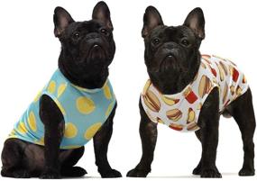 img 4 attached to 🍔 Fitwarm 2-Pack Dog Shirt Set: Hamburger & Lemon Design, Pet Clothes for Puppies, Doggies, and Cats, Breathable Tee Top