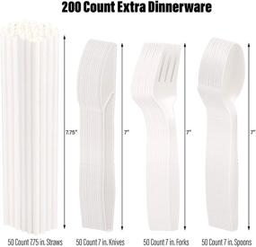 img 2 attached to 🌱 350 Pc Eco-Friendly Paper Plate Set - Sustainable, Disposable Dinnerware Tableware - Compostable Spoons, Forks, Knives, Plates, Straws, Napkins for Parties, Camping - Microwave and Freezer Safe by EpiqueOne