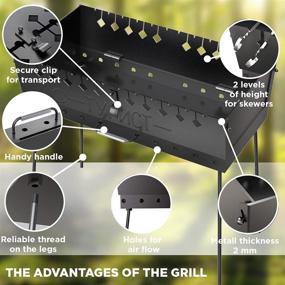 img 3 attached to Portable Stainless Steel Charcoal Grill for 12 Skewers - Ideal for Camping, Picnics, and Outdoor Cooking