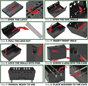 img 1 attached to Portable Stainless Steel Charcoal Grill for 12 Skewers - Ideal for Camping, Picnics, and Outdoor Cooking