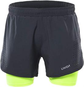 img 3 attached to Lixada Men's 2-in-1 Running Shorts: Quick Drying, Breathable, and Active – Ideal for Training, Exercise, Jogging, and Cycling