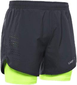 img 2 attached to Lixada Men's 2-in-1 Running Shorts: Quick Drying, Breathable, and Active – Ideal for Training, Exercise, Jogging, and Cycling